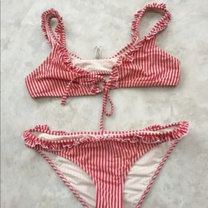 SOLID & STRIPED The Milly Top & Bottom—red—SIZE M